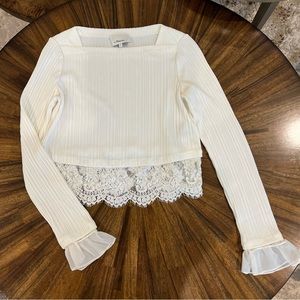 Designer 3.1 Phillip Lim New crop blouse knit with lace size S. Super Chic Cute